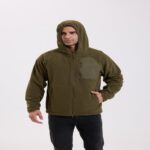 Fleece Jacket New-generation hooded fleece jacket with wave-pattern texture.