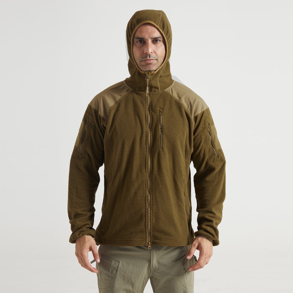 Fleece Jacket Men's Sports Outdoor Hooded Fleece Jacket – Warm Fleece Shell Jacket Liner Cycling Wear