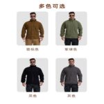Fleece Jacket Autumn New Soccer Grid Stand Collar Sports Outdoor Fleece Jacket – Shell Jacket Liner Cycling Coat for Men