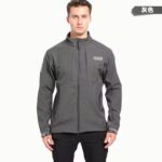 Hardshell Jacket Autumn/Winter Coated Sports Fleece Jacket – Relaxed Tactical Windproof Water-Resistant Warm Collar Outdoor Hiking Thickened Trekking Wear