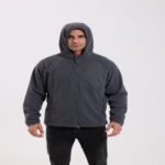 Fleece Jacket New-generation hooded fleece jacket with wave-pattern texture.