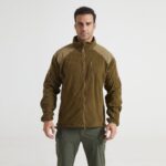 Fleece Jacket Soccer Grid Fleece Outdoor Sports Stand Collar Fleece Jacket Tactical Warmth