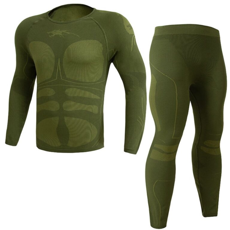 Muscle-look underwear set Outdoor Casual Sports Thermal Underwear Set – Crew Neck High-Stretch Breathable Functional Slim Contrast-Color Sportswear