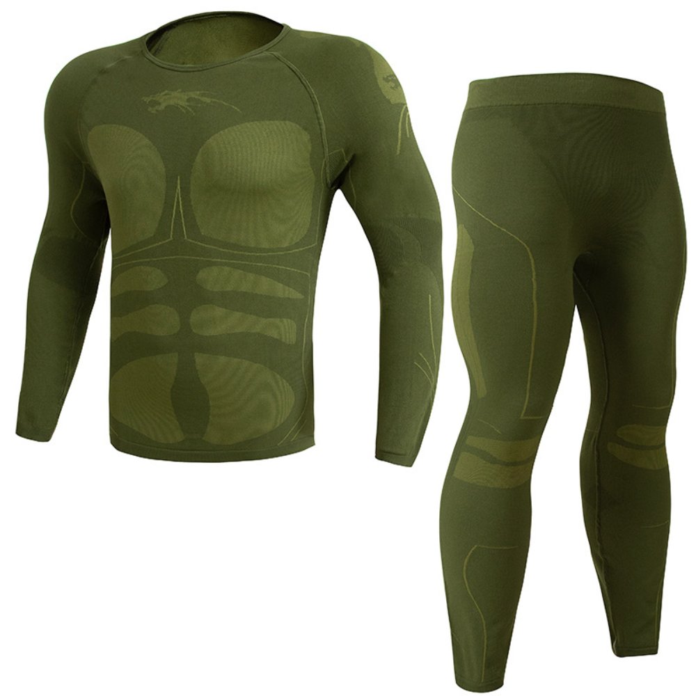 Muscle-look underwear set Outdoor Casual Sports Thermal Underwear Set – Crew Neck High-Stretch Breathable Functional Slim Contrast-Color Sportswear