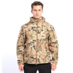 Hardshell Jacket Fleece Cold-Proof Waterproof Shell Jacket 511 Softshell – Men's Camo Outdoor Tactical Warm Hooded Windproof