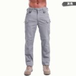 Outdoor trousers Custom Summer Multi-Pocket Casual Work Pants – Mid-Rise Quick-Dry Cotton Men's Outdoor Hiking Sports Tactical Pants IX7